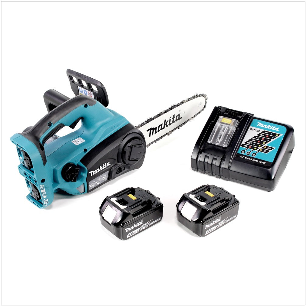 Makita DUC 252 RM Akku Kettensäge 36V ( 2x18V ) 25 Cm + 2x 4,0 Ah Akku ...