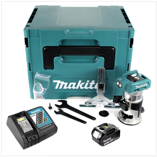 Makita DRT 50 RF1J Akku Multifunktionsfräse 18V Brushless + 1x Akku 3,0Ah + Ladegerät + Makpac - Toolbrothers