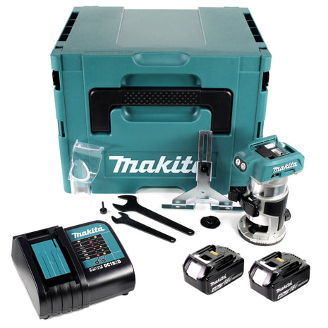 Makita DRT 50 RMJ Akku Multifunktionsfräse 18V Brushless + 2x Akku 4,0Ah + Ladegerät + Makpac - Toolbrothers