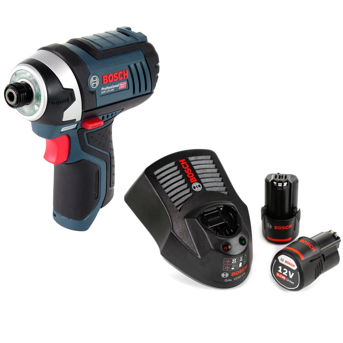 Bosch GDR 12V-105 Akku Drehschlagschrauber 12V 105Nm + 2x Akku 2,0Ah + Ladegerät - Toolbrothers