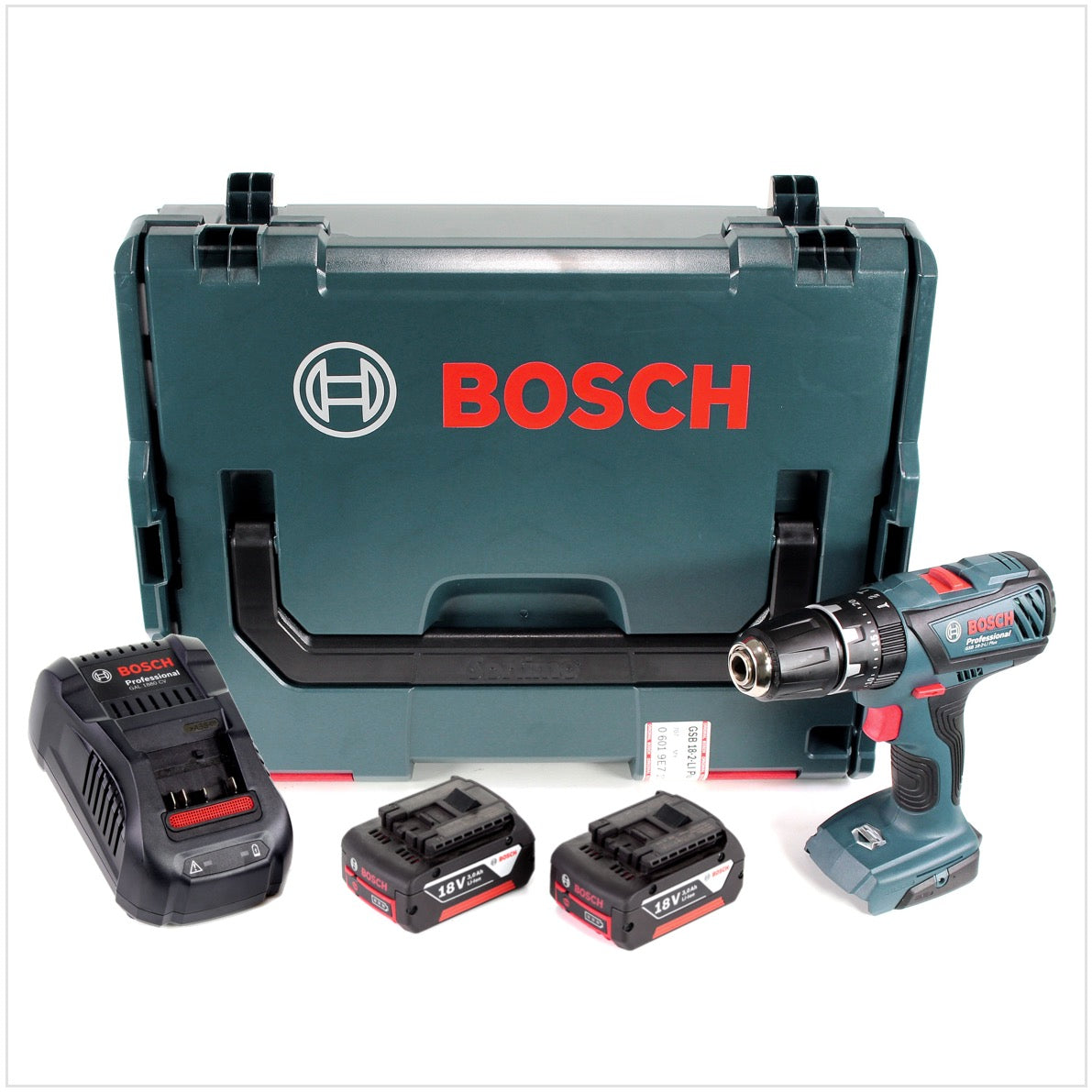 Bosch GSB 18-2-Li Plus Professional 18 V Akku Schlagbohrschrauber + 2 x 3,0 Ah Akku + Ladegerät in L-Boxx - Toolbrothers