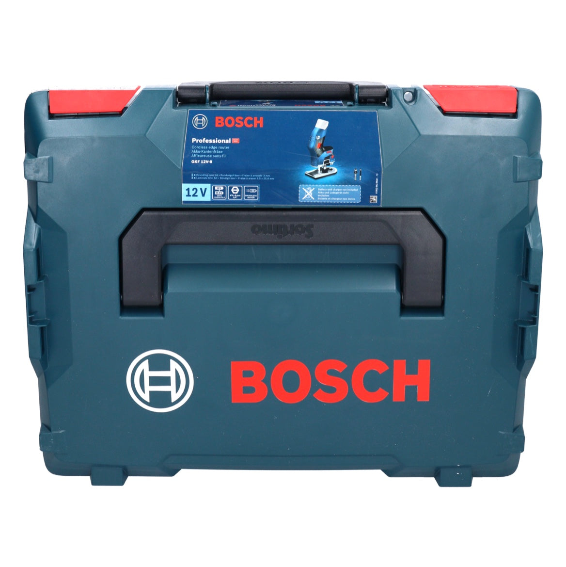 Bosch GKF 12V-8 Professional Akku Kantenfräse 12V + 2x Akku 3,0 Ah + Ladegerät + L-Boxx