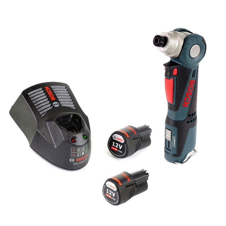 Bosch GWI 12V-5 Professional Akku Winkelschrauber L-Boxx ready + 2x GBA 12 V 3,0 Ah Akku + GAL 1230 CV Schnell Ladegerät - Toolbrothers