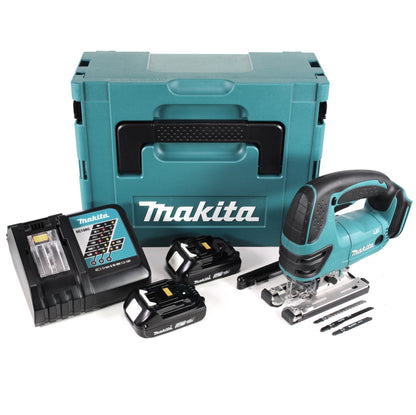 Makita DJV 180 RAJ Akku Stichsäge 18 V + 2x Akku 2,0 Ah + Ladegerät + Makpac - Toolbrothers