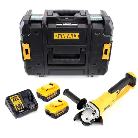 DeWalt DCG 412 M2 Akku Winkelschleifer 18V 125mm + 2x Akkus 4,0Ah + Ladegerät in TSTAK II Box - Toolbrothers