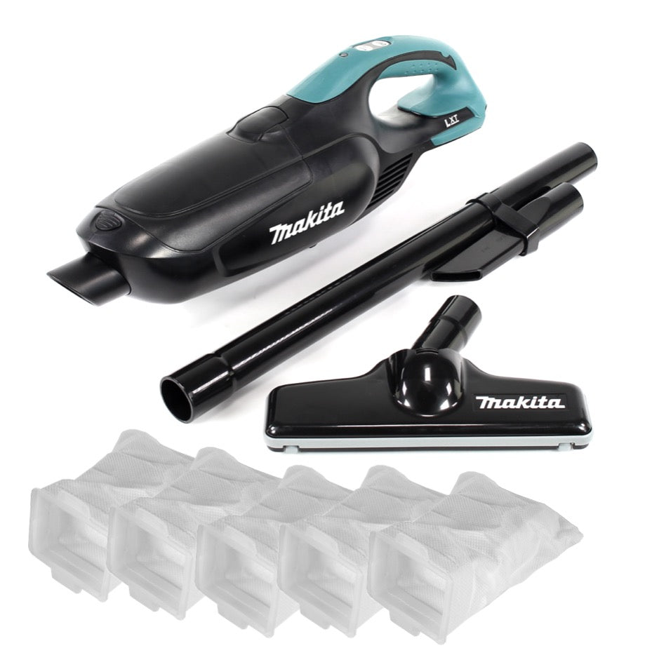 Makita DCL 182 ZB Akku Staubsauger 18 V Schwarz + 5x Vlies Filterbeutel - ohne Akku, ohne Ladegerät - Toolbrothers