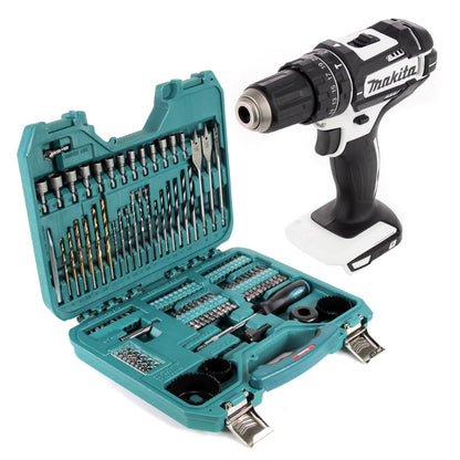 Makita DHP 482 ZW Akku Schlagbohrschrauber 18 V 62 Nm + 101 tlg. Bit, Bohrer & Steckschlüssel Set - ohne Akku, ohne Ladegerät - Toolbrothers