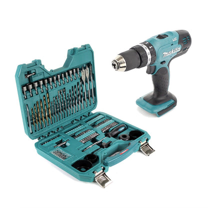 Makita DHP 453 Z Akku Schlagbohrschrauber 18 V 42Nm Solo + 100 tlg. Bit, Bohrer & Steckschlüssel Set ohne Akku, ohne Ladegerät - Toolbrothers