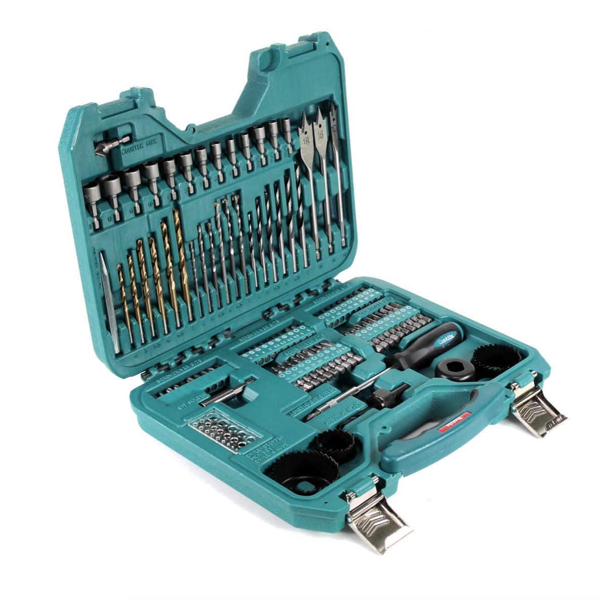 Makita DHP 453 RTJ Akku Schlagbohrschrauber 18 V 42 Nm + 2x 5,0 Ah Akku + Ladegerät + 101 tlg. Bit- & Bohrer Set + Makpac - Toolbrothers