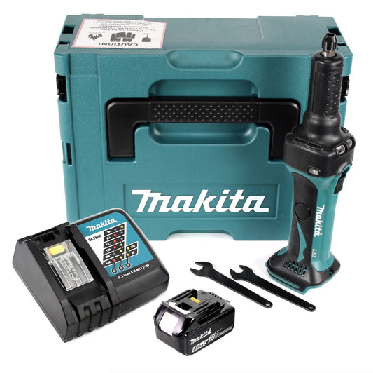 Makita DGD 800 RM1J Akku Geradschleifer 18 V + 1x Akku 4,0Ah + Ladegerät + Makpac - Toolbrothers