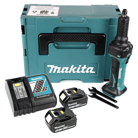 Makita DGD 800 RMJ Akku Geradschleifer 18 V + 2x Akku 4,0Ah + Ladegerät + Makpac - Toolbrothers