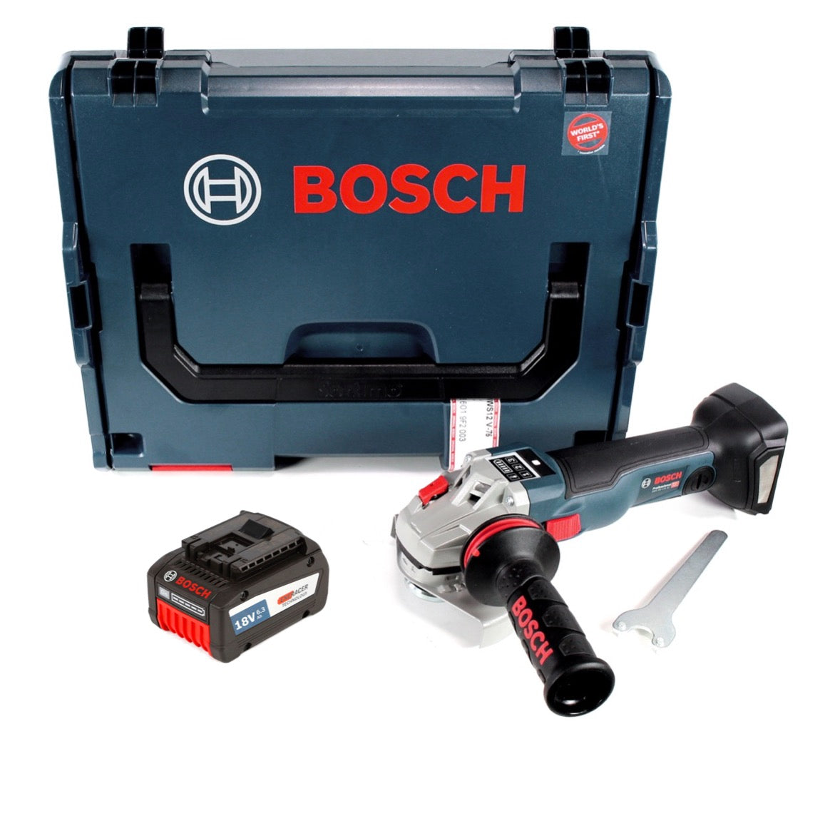 Bosch GWS 18 V-125 SC Professional Akku Winkelschleifer 125mm brushless in L-Boxx + 1x GBA 6,3 Ah EneRacer Akku - Toolbrothers