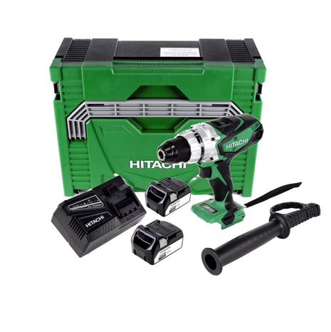 Hitachi DS 18 DSDL 18 V Akku Bohrschrauber im Koffer + 2x Hitachi BSL 1840 18 V 4,0 Ah / 4000 mAh Li-Ion Akku + Hitachi UC 18YFSL Akku Ladegerät - Toolbrothers