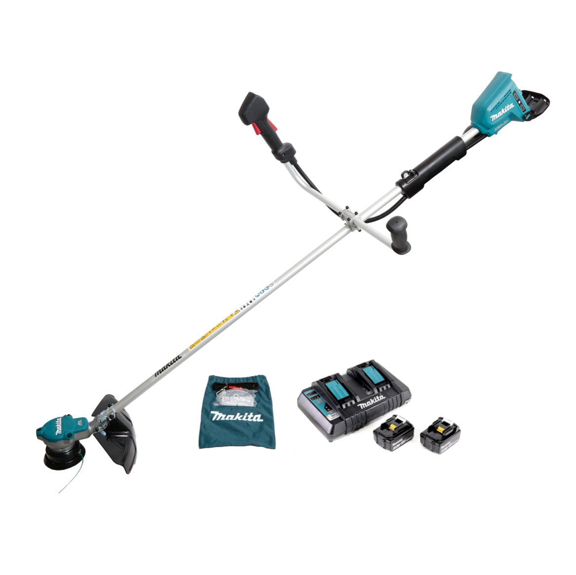 Makita DUR 365 LPM2 Akku Motorsense 36V ( 2x18V) 300mm Brushless + 2x Akku 4,0Ah + Doppelladegerät - Toolbrothers