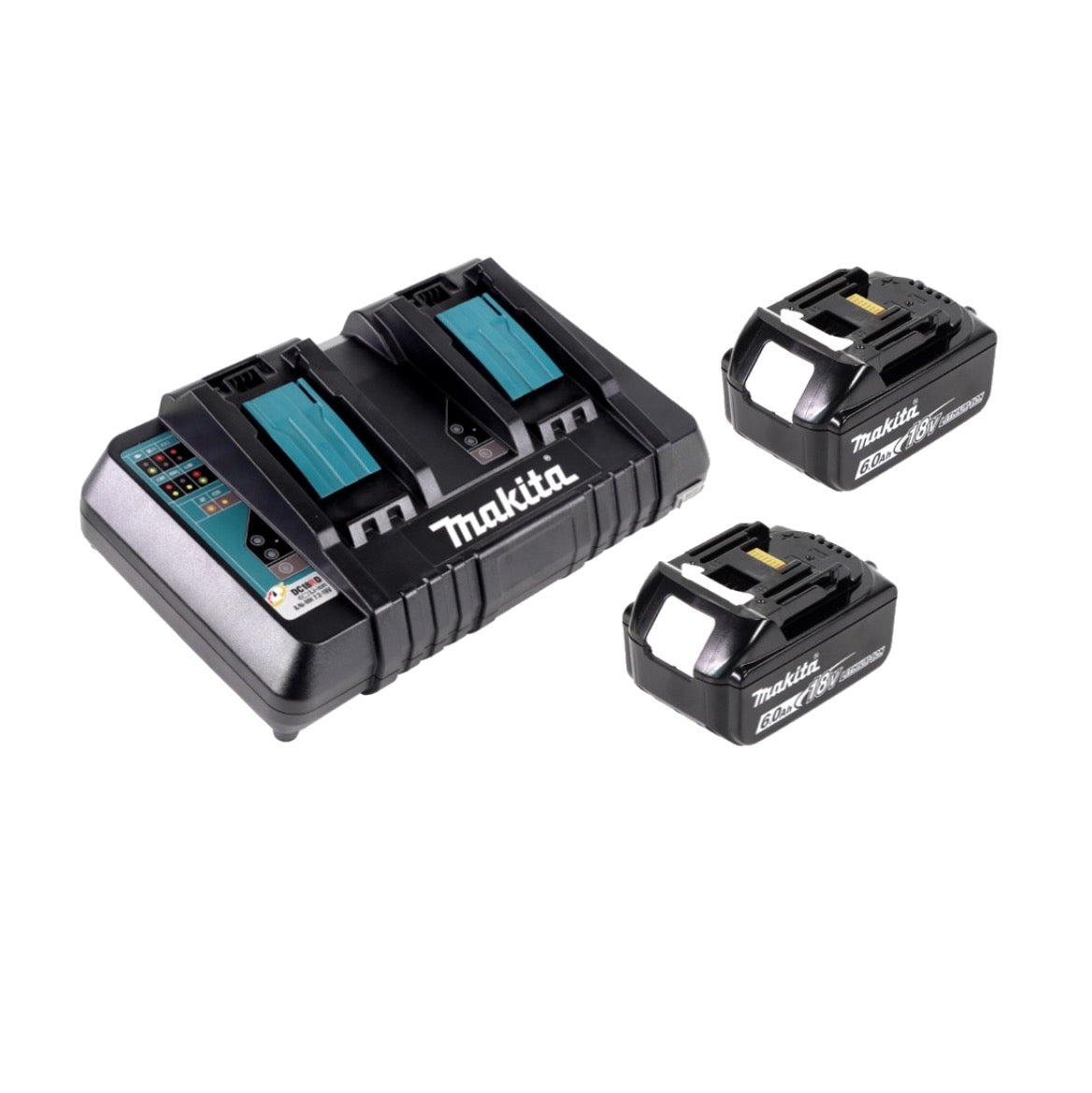 Makita DUB 361 2x 18 V / 36 V Akku Laubbläser Gebläse + 2x Makita BL 1860 6 Ah / 6000 mAh Akku + Makita DC 18 RD 2-fach Ladegerät - Toolbrothers