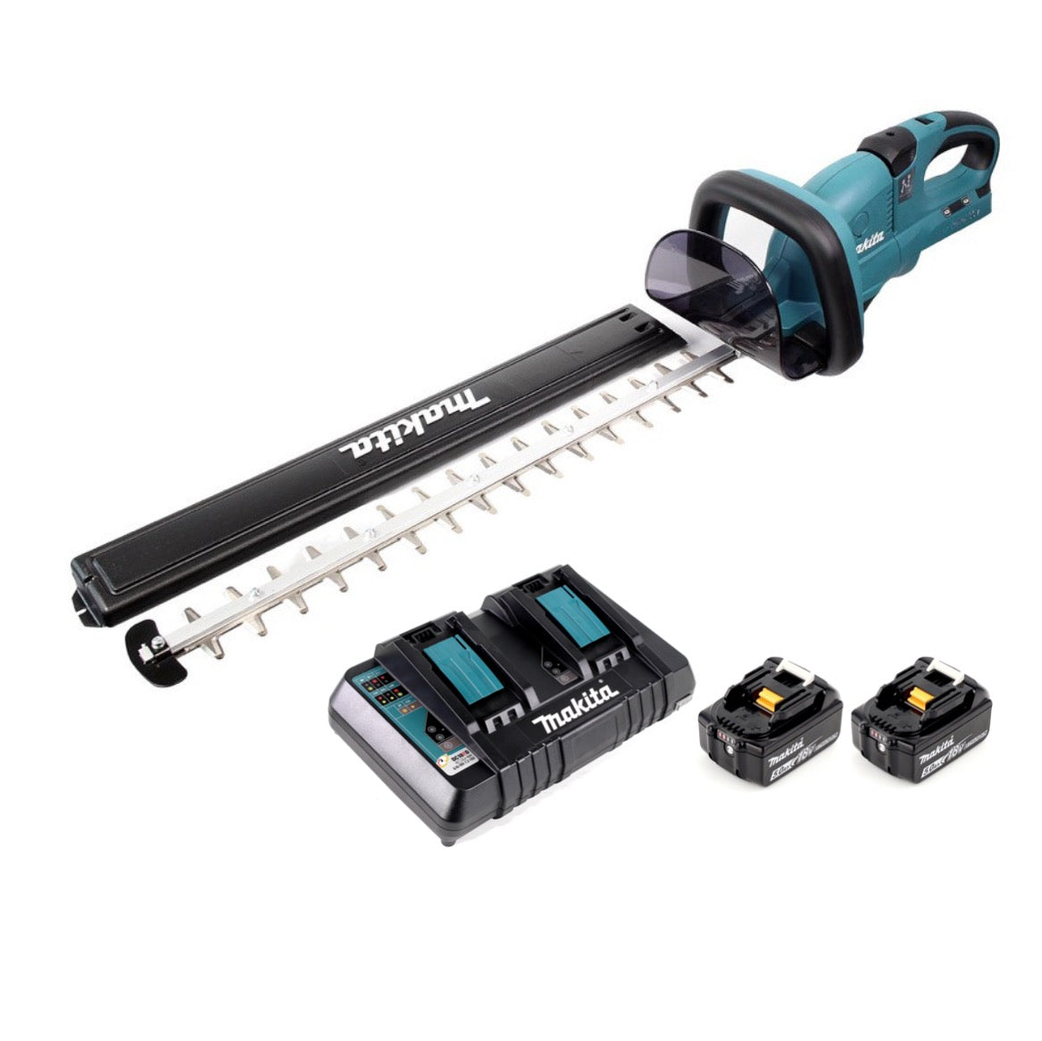 Makita DUH 551 PT Akku Heckenschere 36V 550mm + 2x Akku 5,0Ah + Doppel Ladegerät - Toolbrothers