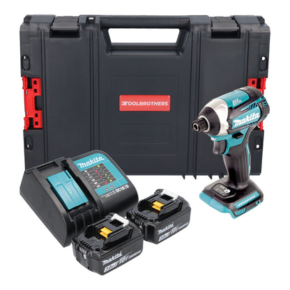 Makita DTD 154 SFJ-R clé à chocs sans fil 18 V 1/4" 175Nm sans balais + 2x batterie 3,0 Ah + chargeur + RHINO