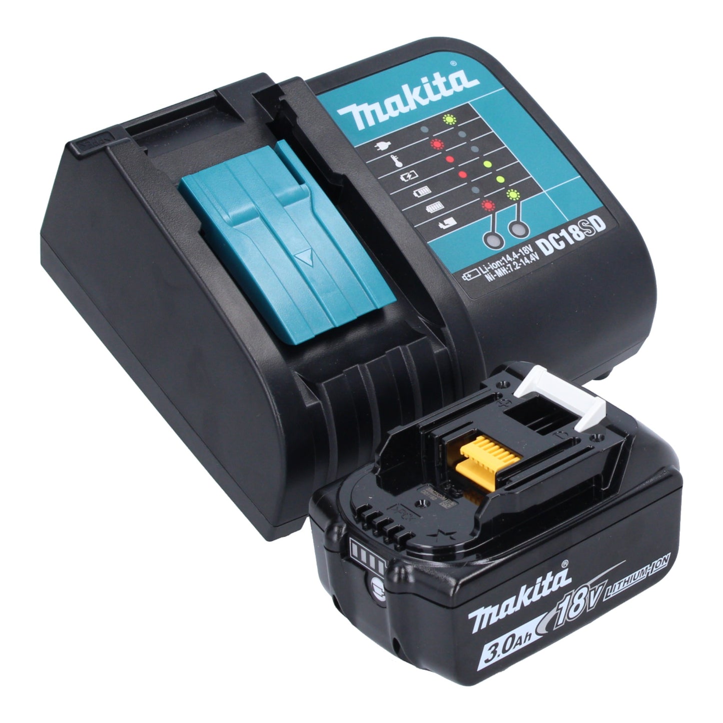 Makita DHP 483 SF1J-R perceuse à percussion sans fil 18 V 40 Nm + 1x batterie 3,0 Ah + chargeur + RHINO