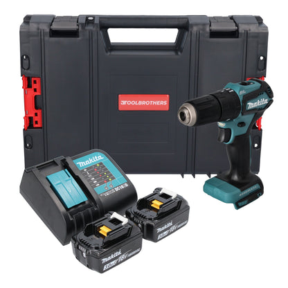 Makita DHP 483 SFJ-R perceuse à percussion sans fil 18 V 40 Nm + 2x batteries 3,0 Ah + chargeur + RHINO