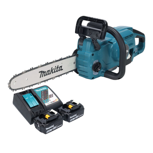 Tronçonneuse à batterie Makita DUC 357 RM2X3 18 V 35 cm sans balai + 2x batteries 4,0 Ah + chargeur