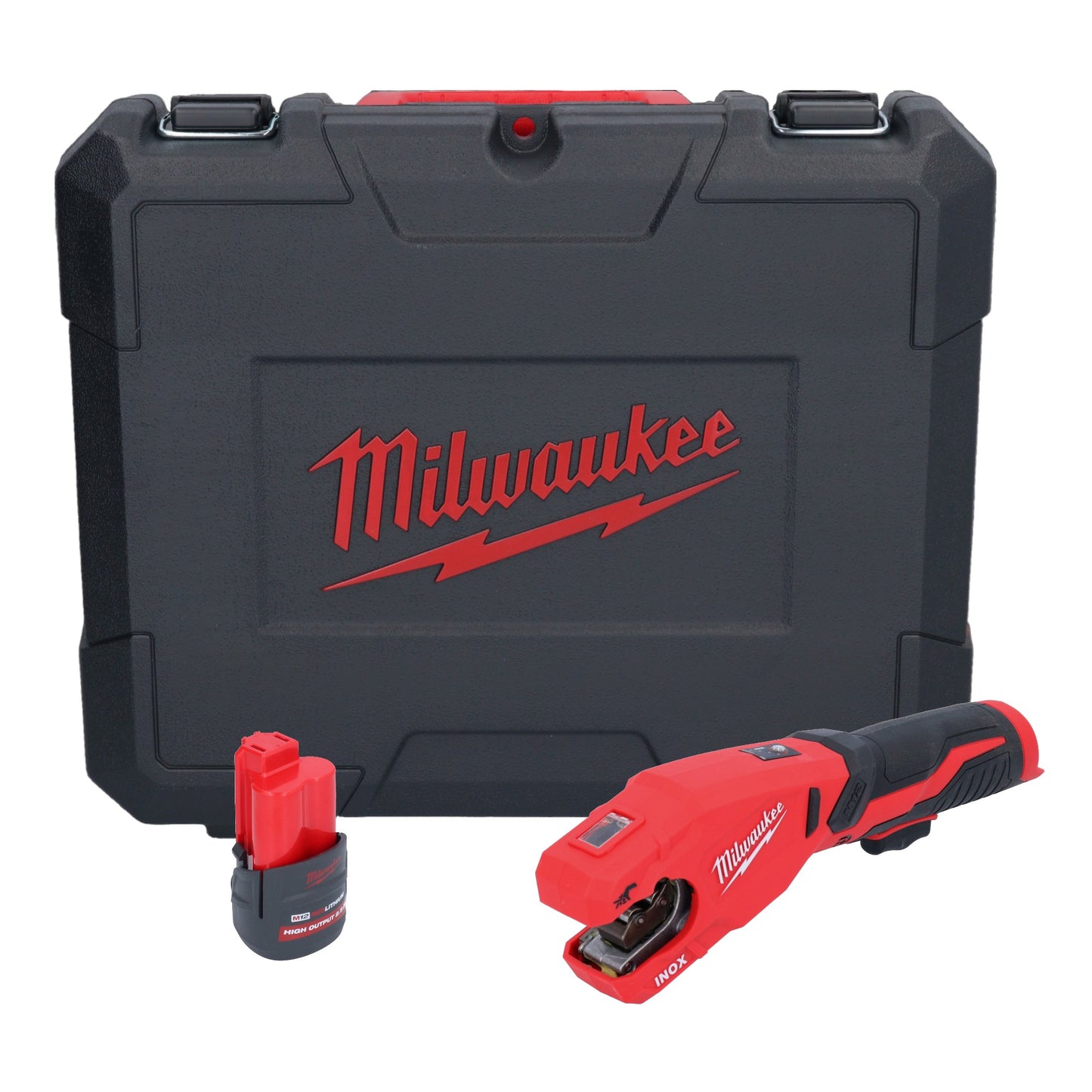 Milwaukee M12 PCSS-251C Akku Edelstahl Rohrabschneider 12 V 12 - 28 mm + 1x Akku 2,5 Ah + Koffer - ohne Ladegerät