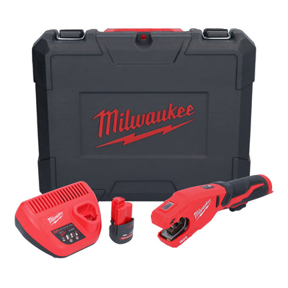 Coupe-tube en acier inoxydable sur batterie Milwaukee M12 PCSS-251C 12 V 12 - 28 mm + 1x batterie 2,5 Ah + chargeur + mallette