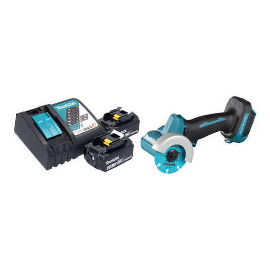 Meuleuse d'angle sur batterie Makita DMC 300 RM 18 V 76 mm sans balais + 2 batteries 4,0 Ah + chargeur