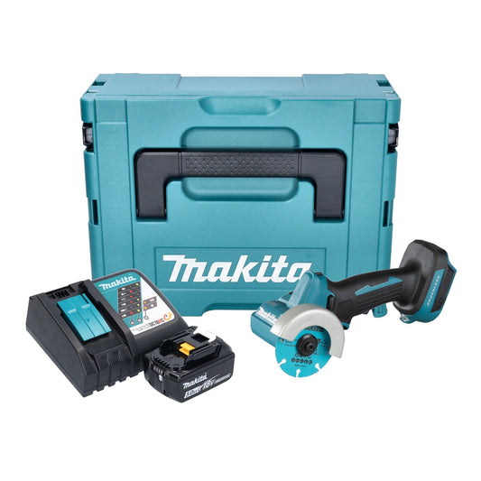 Makita DMC 300 RT1J Akku Winkelschleifer 18 V 76 mm Brushless + 1x Akku 5,0 Ah + Ladegerät + Makpac