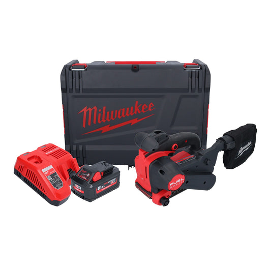 Milwaukee M18 FBTS75-551X Akku Bandschleifer 18 V 75 x 457 mm Brushless + 1x Akku 5,5 Ah + Ladegerät + HD Box