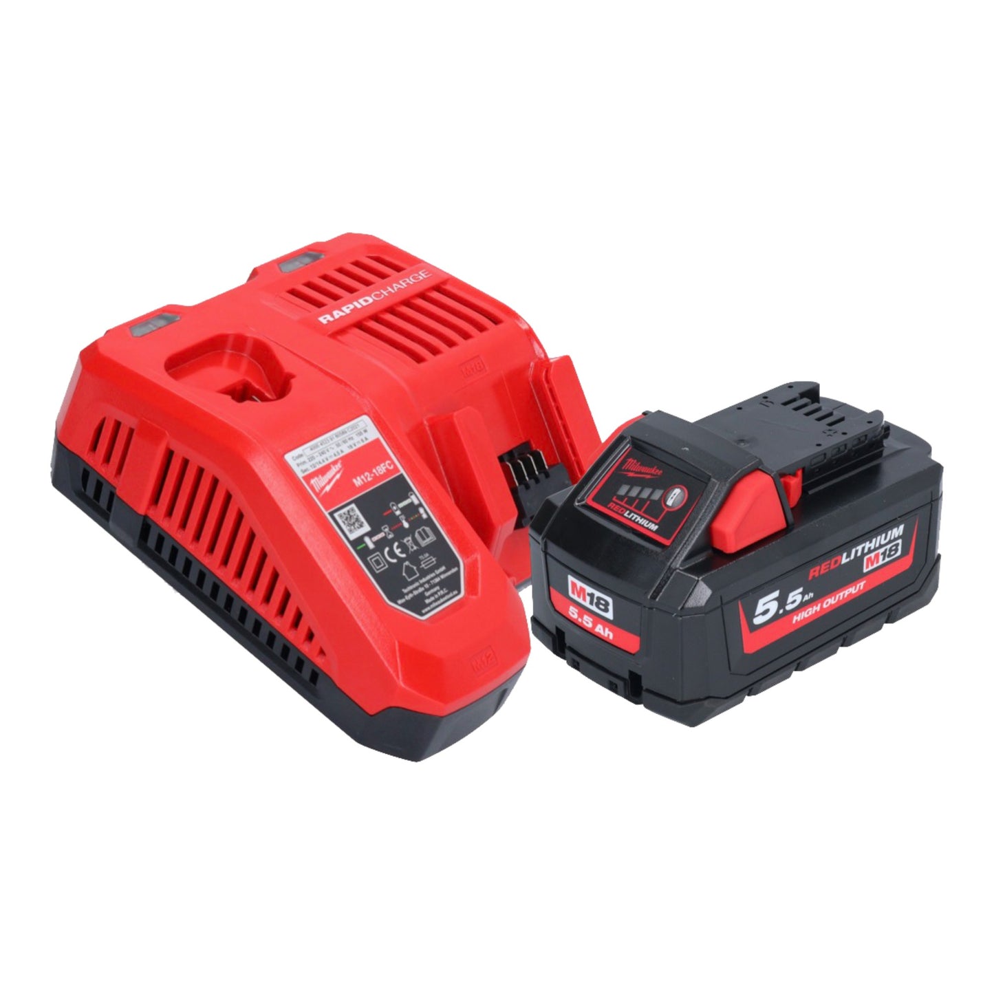 Milwaukee M18 FBTS75-551X Akku Bandschleifer 18 V 75 x 457 mm Brushless + 1x Akku 5,5 Ah + Ladegerät + HD Box