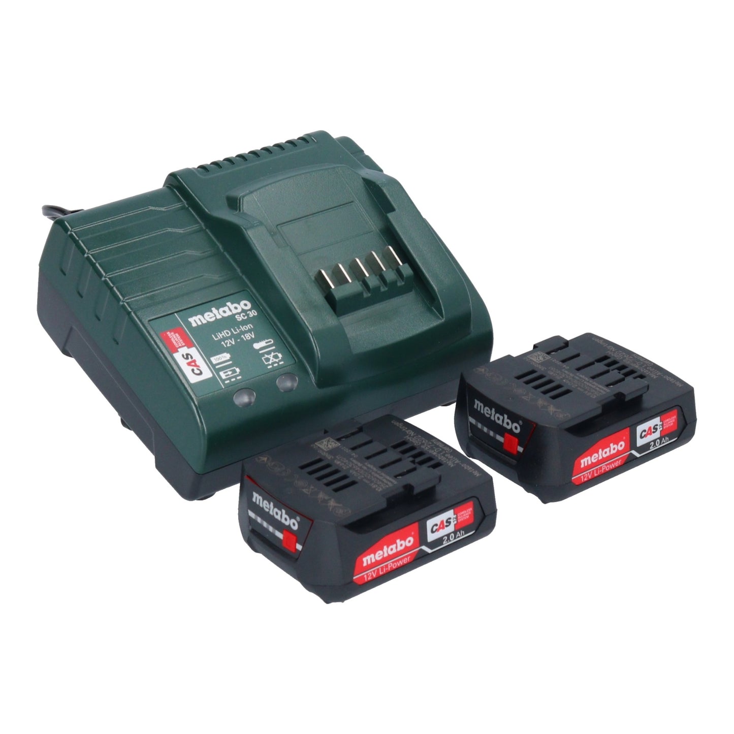 Metabo PowerMaxx CC 12 BL Akku Winkelschleifer 12 V 76 mm ( 600348500 ) Brushless + 2x Akku 2,0 Ah + Ladegerät + metaBOX