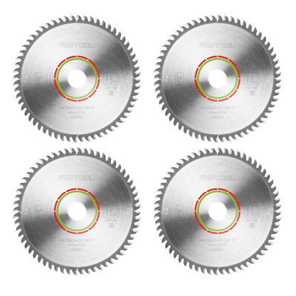 Festool HW 210x2,4x30 TF60 Kreissägeblatt LAMINATE/HPL 4 Stk. ( 4x 493200 ) 210 x 2,4 x 30 mm 60 Zähne für Laminat, beschichtete Platten, Acrylglas, Melaminharzplatten und Mineralwerkstoffe