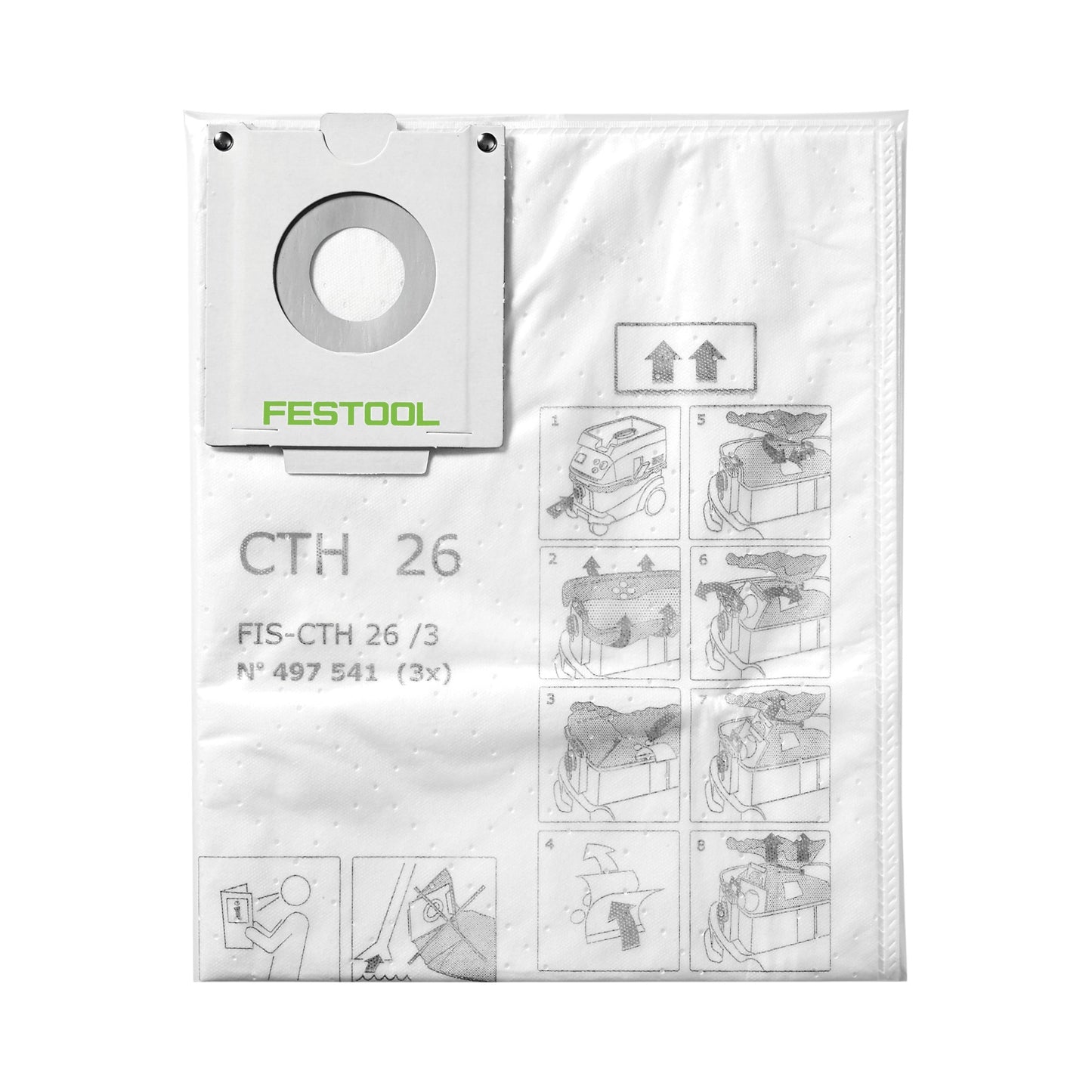 Sac filtrant de sécurité Festool FIS-CTH 48/3 6 pièces Classe de poussière H (2x 497542) pour aspirateur mobile CTH 48.