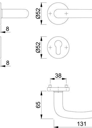 Jeu de rosaces HOPPE San Francisco E1301Z/42KV/42KVS acier inoxydable F69 (3000202018)