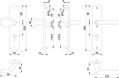 HOPPE kit de protection Stockholm 76G/3331/3410/1140 aluminium F1 (3000209124)