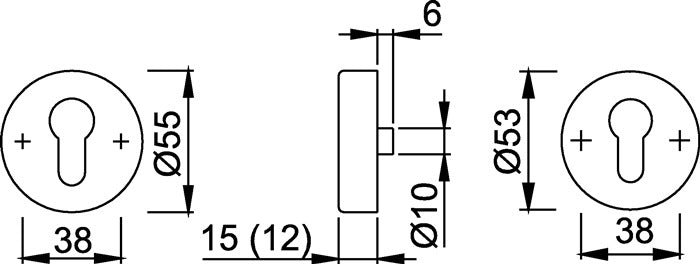 HOPPE Schutzrosette E42NSA Edelstahl F69 ( 3000250719 )