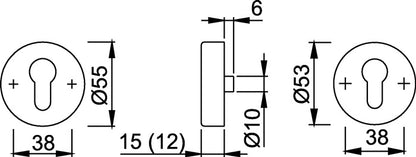 HOPPE Schutzrosette E42NSA Edelstahl F69 ( 3000250719 )