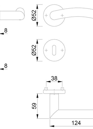 HOPPE jeu de rosaces Anvers E1402Z/42KV/42KVS acier inoxydable F69 (3000252905)