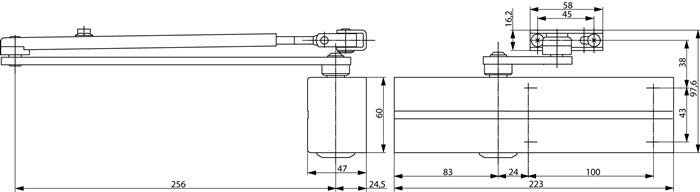 ASSA ABLOY Scherentürschließer DC 200 weiß EN 2-4 ( 3000255169 )