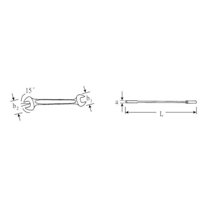 STAHLWILLE Doppelmaulschlüssel MOTOR 10 8 x 9 mm Länge 140 mm ( 4000826145 )