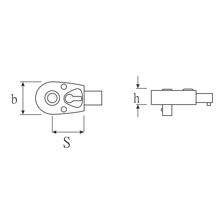 STAHLWILLE Einsteck-Hebel-Umschaltknarre 725QR/ 4 1/4 ″ 9 x 12 mm ( 4000826588 )