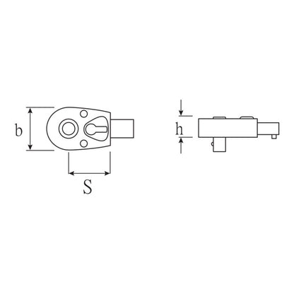 STAHLWILLE Einsteck-Hebel-Umschaltknarre 725QR/ 4 1/4 ″ 9 x 12 mm ( 4000826588 )