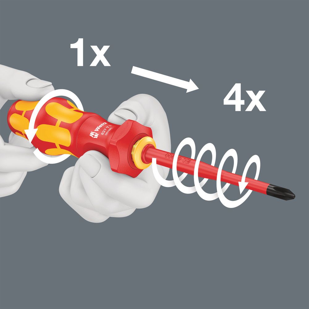 Manche WERA 827 T i Kraftform Turbo pour lames interchangeables WERA VDE (4000828023)