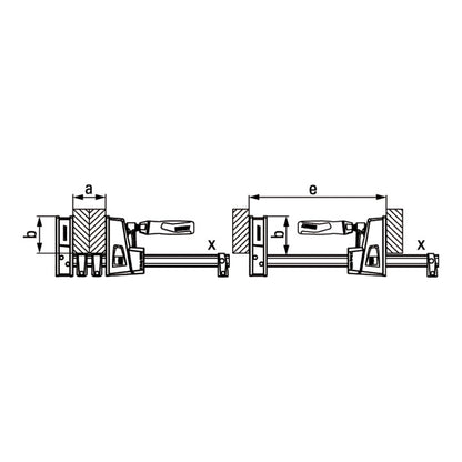 BESSEY Korpuszwinge KREV100-2K Spannweite 1000 mm Ausladung 95 mm ( 4000831608 )