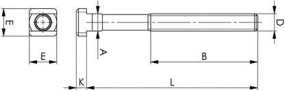 AMF T-Nutenschraube DIN 787 T-Nut 14 mm M12 Länge 50 mm ( 4000833316 )