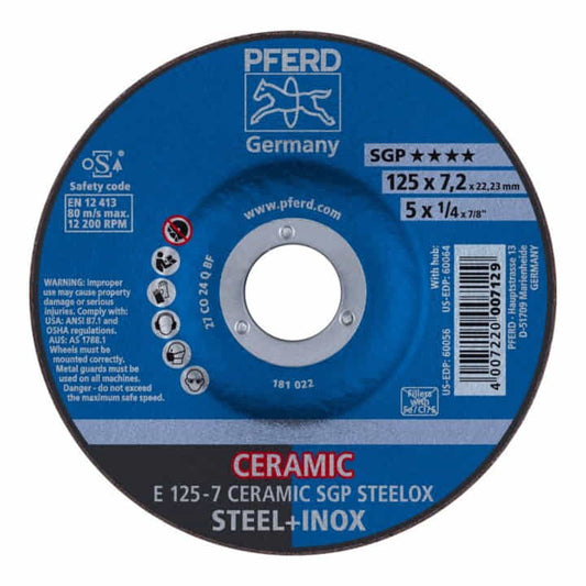 PFERD disque abrasif CERAMIC SGP STEELOX D125xS7mm (4000843237)