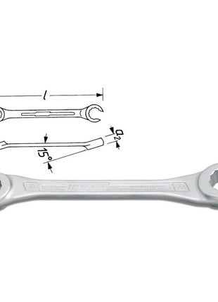 HAZET llave de doble estrella 612 12 x 14 mm 168 mm (8000462634)