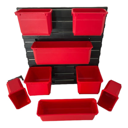 Qbrick System Container Set N° 7 Mur d'atelier 39 x 35 cm avec 8 conteneurs pour PRO Organizer 300