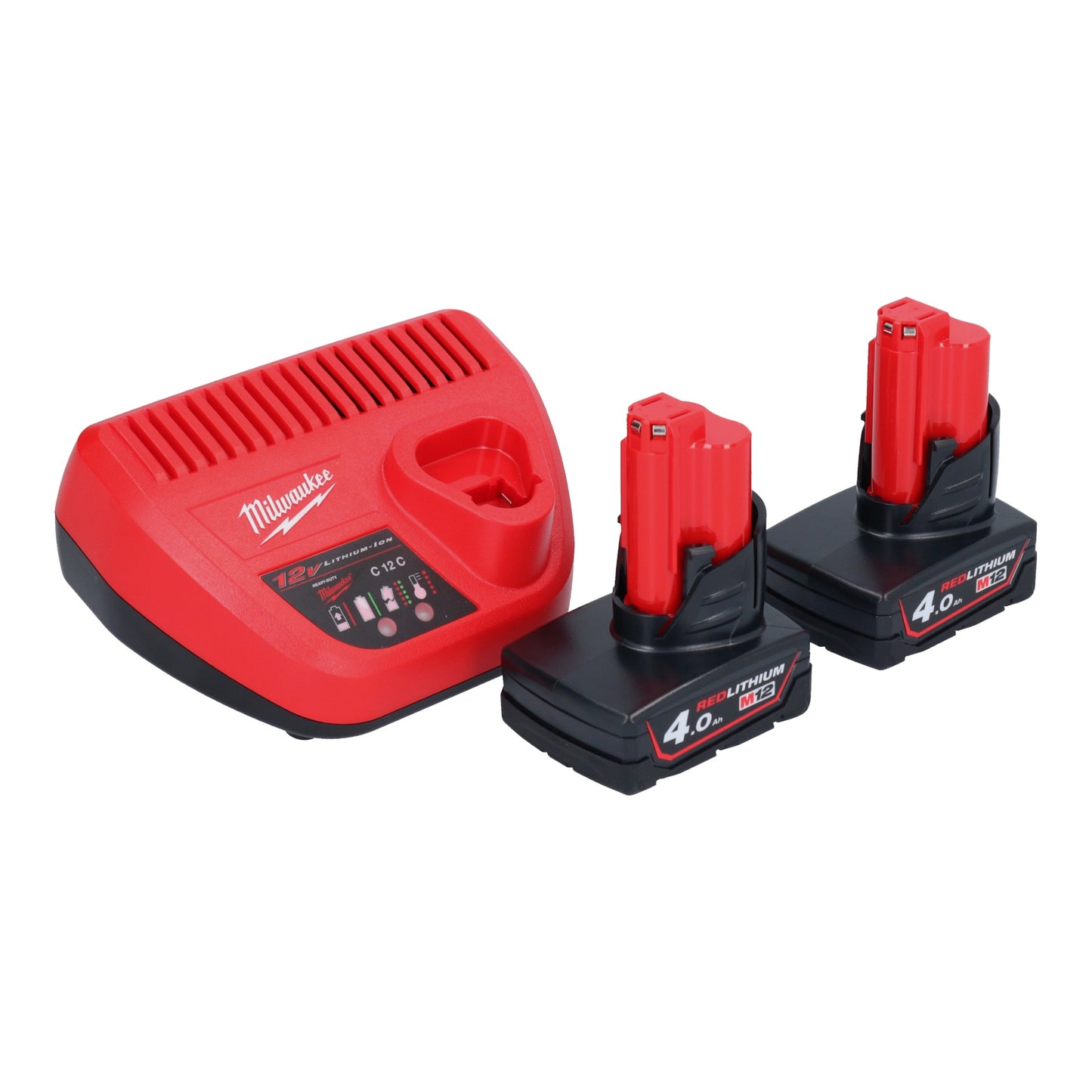 Meuleuse droite à batterie Milwaukee M12 FDGS-402 12 V 6 / 8 mm sans balais + 2x batteries 4,0 Ah + chargeur