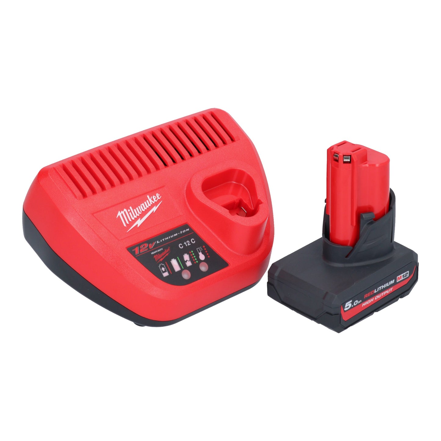 Meuleuse droite à batterie Milwaukee M12 FDGS-501 12 V 6 / 8 mm sans balais + 1x batterie 5,0 Ah + chargeur